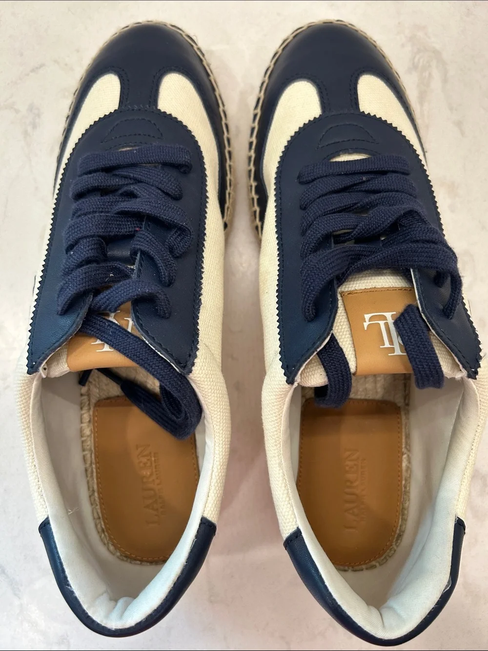 Lauren Ralph Lauren Women's Luize Canvas & Suede Espadrille Sneakers Size 10 NEW